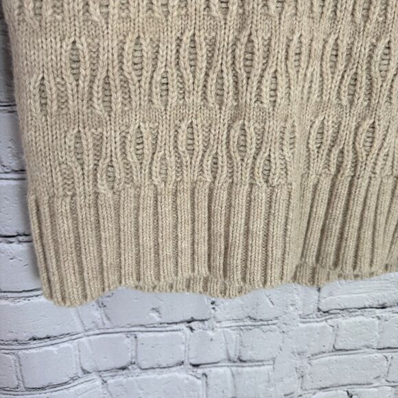 MM6 Maison Martin Margiela Cable Knit Mini Sweater Dress L Alpaca Wool Beige - Picture 7 of 13